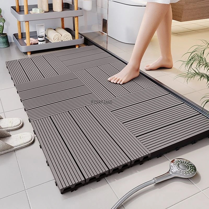 Bamboo Bath Mat - Tappetino Ecologico Simulato in Legno, Antiscivolo